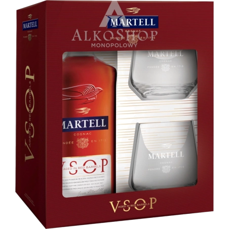 Koniak Martell VSOP 700 ml + 2 Szklanki / 40% | Sklep AlkoShop.pl