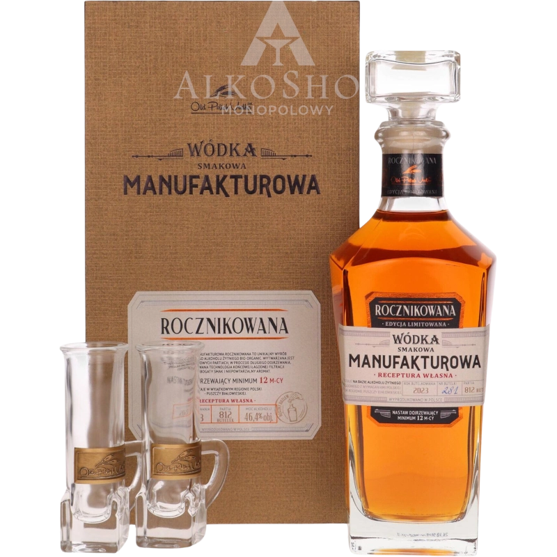 Wódka Smakowa Manufakturowa Rocznikowana 2023 700ml + 2 Kieliszki / 46,4% | AlkoShop.pl