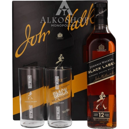 Whisky Johnnie Walker Black Label 700 ml +2 szklanki / 40%| AlkoShop.pl