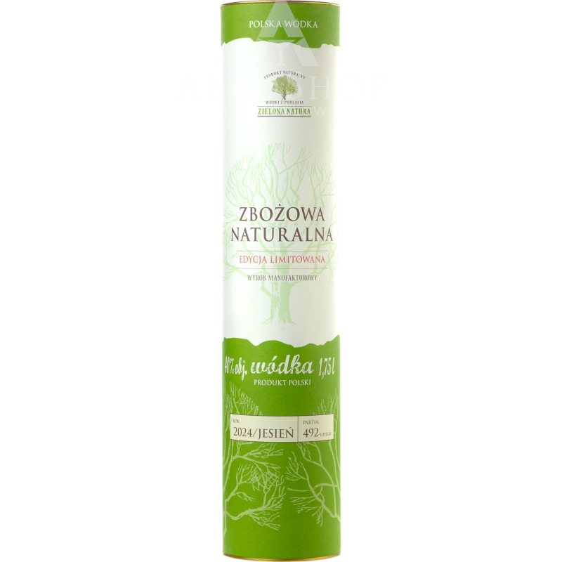 Wódka Zielona Natura Zbożowa Naturalna Tuba 1,75l / 40% | AlkoShop.pl