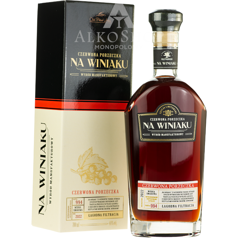 WÓDKA NA WINIAKU CZERWONA PORZECZKA / 40% / 0,7L