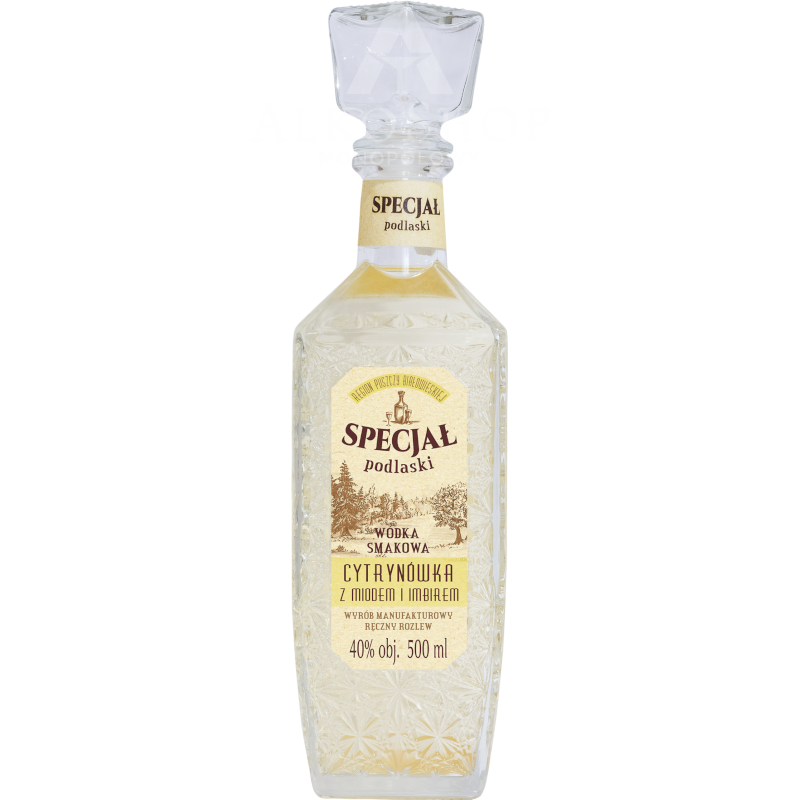 Wódka Specjał Podlaski Cytrynówka z Miodem i Imbirem 500 ml / 40% | AlkoShop.pl