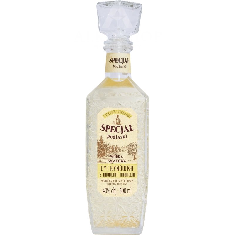Wódka Specjał Podlaski Cytrynówka z Miodem i Imbirem 500 ml / 40% | AlkoShop.pl