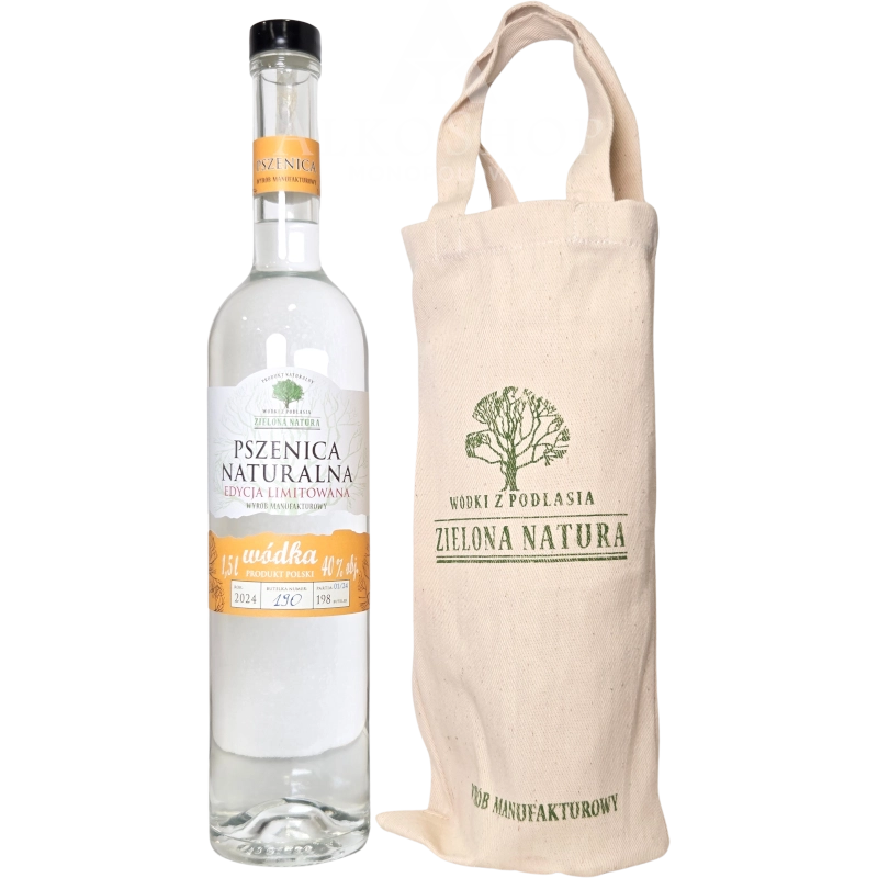 WÓDKA ZIELONA NATURA PSZENICA NATURALNA / 40% / 1,5L TORBA
