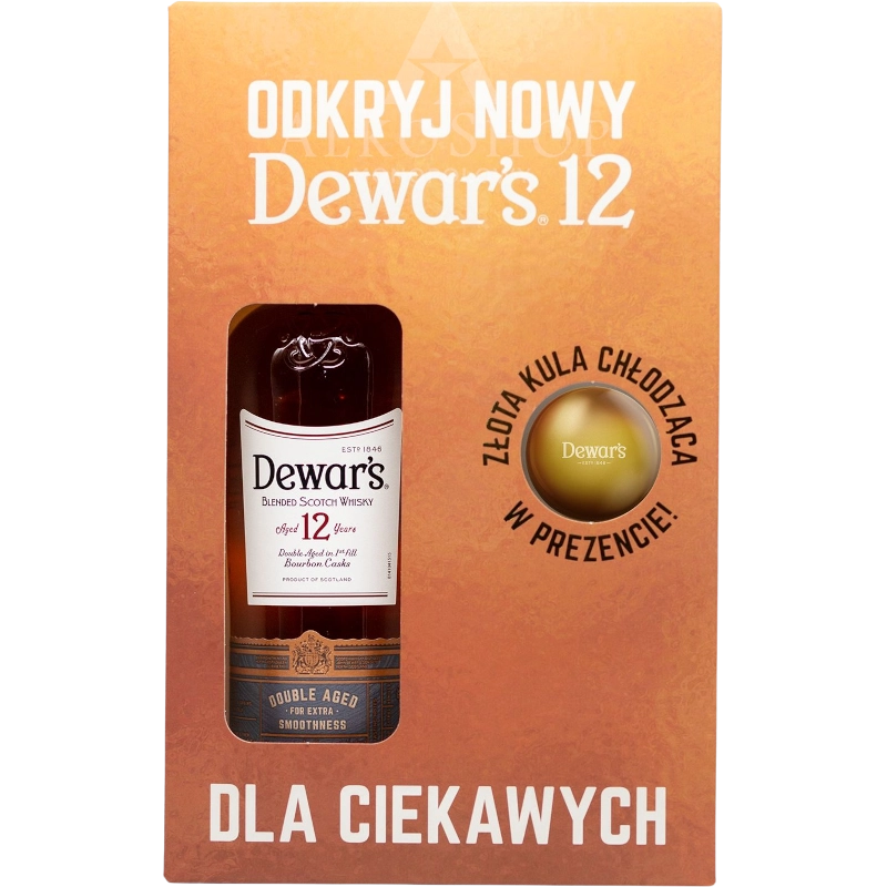 Whisky Dewar's 12 yo + Złota Kula Chłodząca 700 ml / 40% | AlkoShop.pl