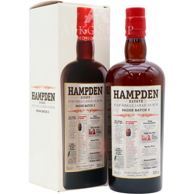Rum Hampden Estate Jamaican Pagos Batch 3 700 ml / 52% | AlkoShop.pl