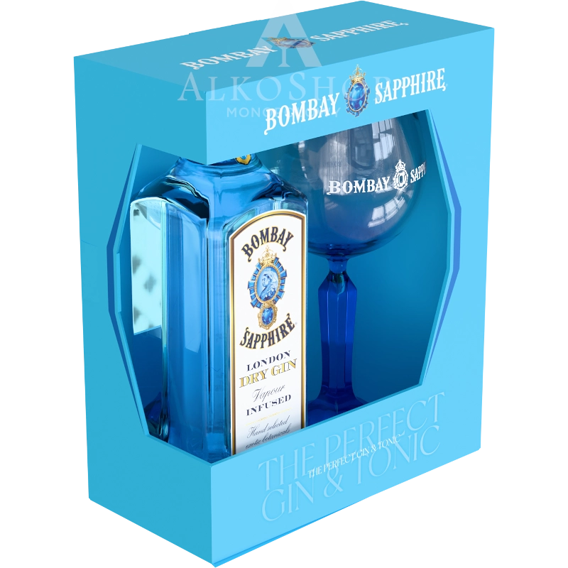 GIN BOMBAY SAPPHIRE / 40% / 0,7L +KIELISZEK