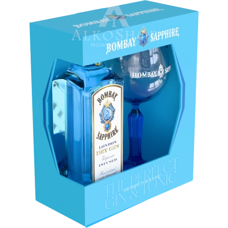 GIN BOMBAY SAPPHIRE / 40% / 0,7L +KIELISZEK