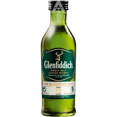 Whisky Glenfiddich 12yo 50ml / 40% | Sklep AlkoShop.pl