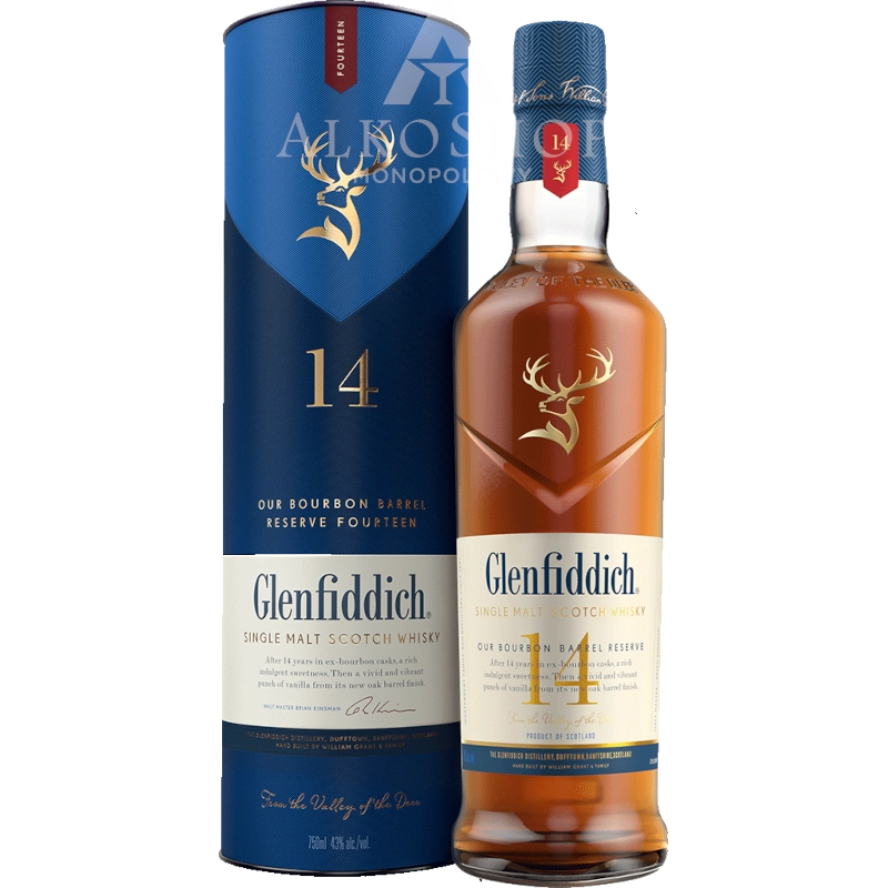 Whisky Glenfiddich 14yo Our Bourbon Barrel Reserve 0,7l / 43% | AlkoShop.pl