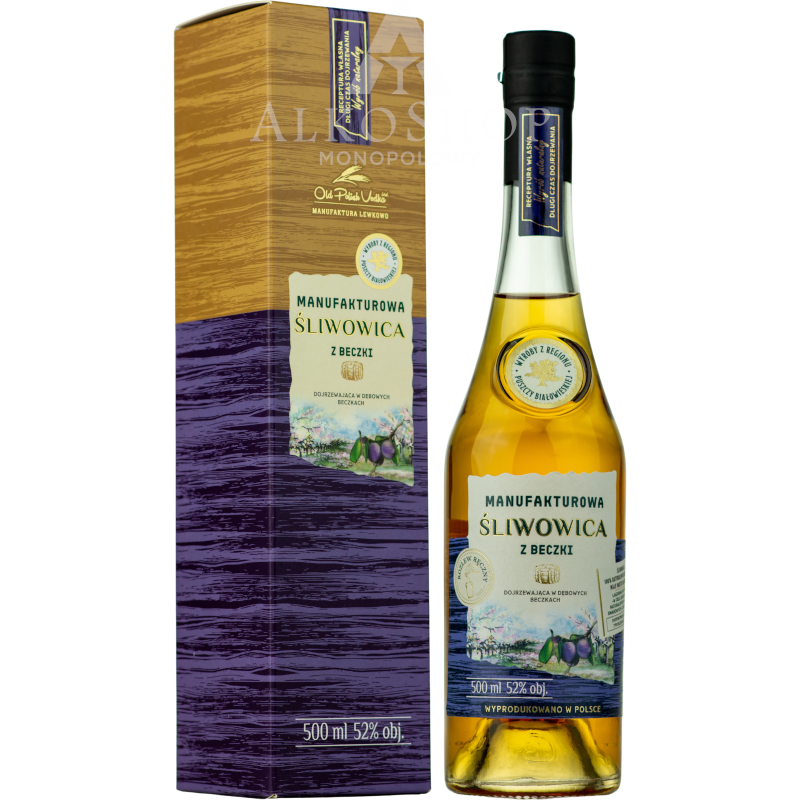 Wódka Manufakturowa Śliwowica z Beczki 500 ml / 52% | AlkoShop.pl
