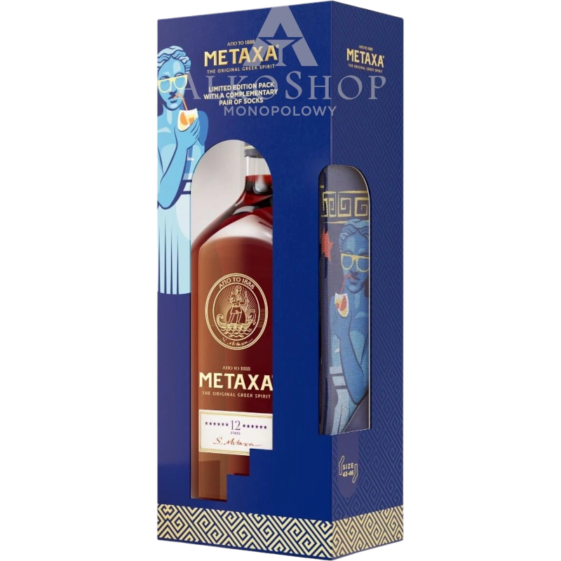 Brandy Metaxa 12* + Skarpety 700 ml / 40% | Sklep AlkoShop.pl