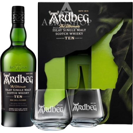 WHISKY ARDBEG 10YO / 46% / 0,7L +2 SZKLANKI