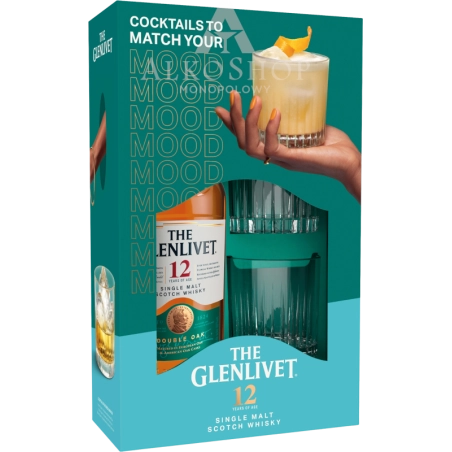 Whisky The Glenlivet 12 yo Double Oak + 2 Szklanki 700 ml / 40% | AlkoShop.pl