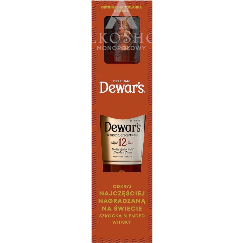 Whisky Dewar's 12 yo 700 ml + szklanka / 40% |Sklep AlkoShop.pl