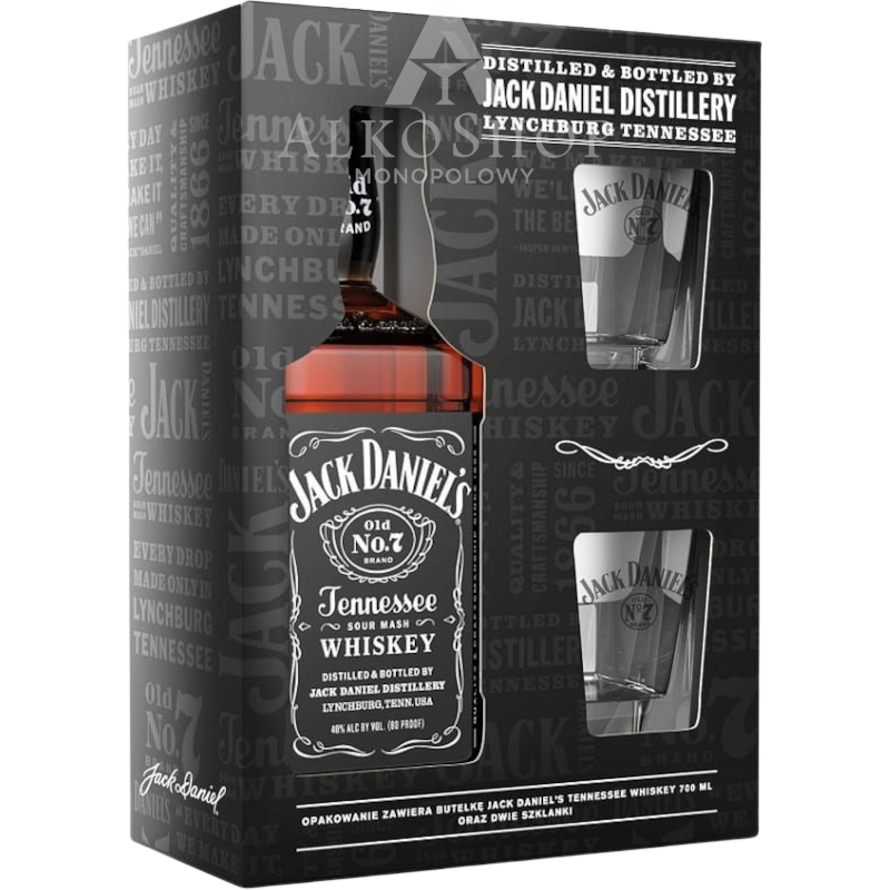 Whiskey Jack Daniel's No.7 700 ml +2 szklanki / 40% |  AlkoShop.pl