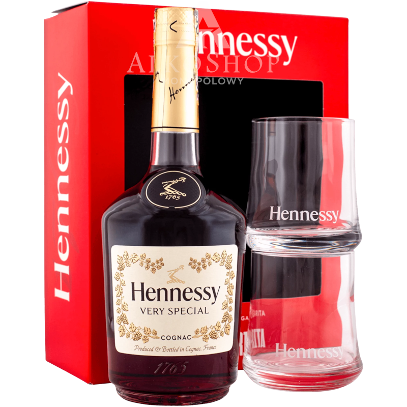 Koniak Hennessy V.S. 700 ml +2 szklanki / 40% | Sklep AlkoShop.pl