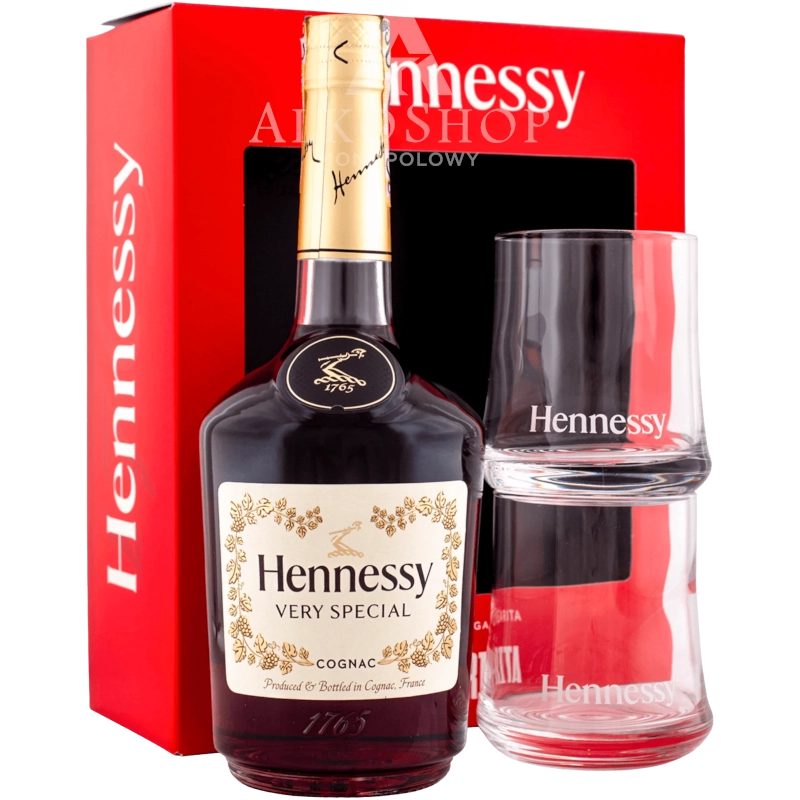 Koniak Hennessy V.S. 700 ml +2 szklanki / 40% | Sklep AlkoShop.pl