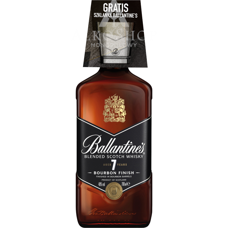 WHISKY BALLANTINE'S 7YO / 40% / 0,7L +SZKLANKA