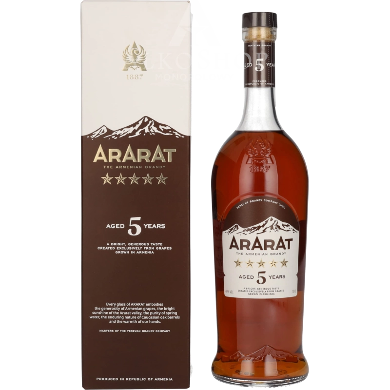 Brandy Ararat 5 yo 700 ml / 40% | Sklep AlkoShop.pl