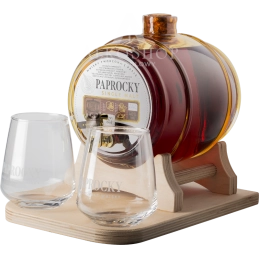 WHISKY PAPROCKY SINGLE MALT BECZKA / 40% / 2,2L ZESTAW ZE SZKLANKAMI