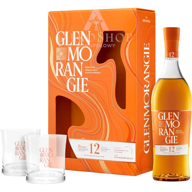 WHISKY GLENMORANGIE THE ORIGINAL 12YO / 40% / 0,7L +2 SZKLANKI