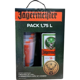 LIKIER JAGERMEISTER PACK Z POMPKĄ / 35% / 1,75L +4 KUBKI