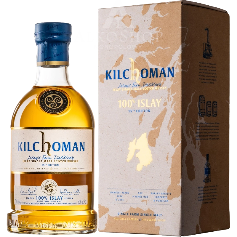WHISKY KILCHOMAN 100% ISLAY 15TH EDITION 9YO / 50% / 0,7L