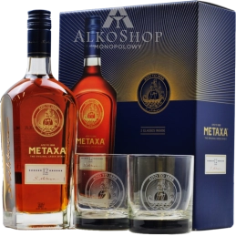 Brandy Metaxa 12* +2 szklanki 0,7l / 40% | Sklep AlkoShop.pl