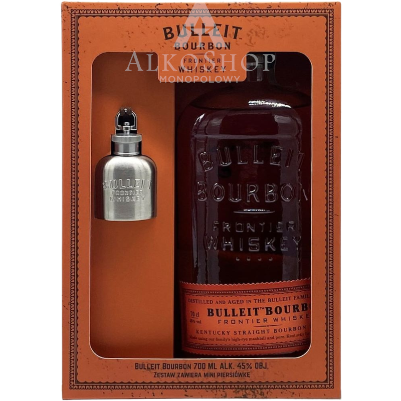 Whiskey Bulleit Bourbon + Piersiówka 700ml / 45% | Sklep AlkoShop.pl