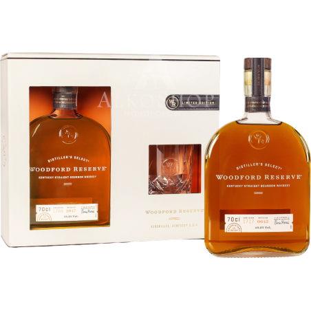 Whiskey Woodford Reserve Bourbon 700ml +szklanka / 43,2% | AlkoShop.pl