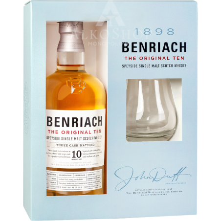 Whisky Benriach The Original Ten 10YO 700ml +szklanka / 43% | AlkoShop.pl