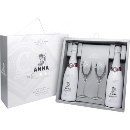 Wino Musujące Cava Anna Codorniu BDB / 2x 750ml + 2 Kieliszki / 11,5% | AlkoShop.pl