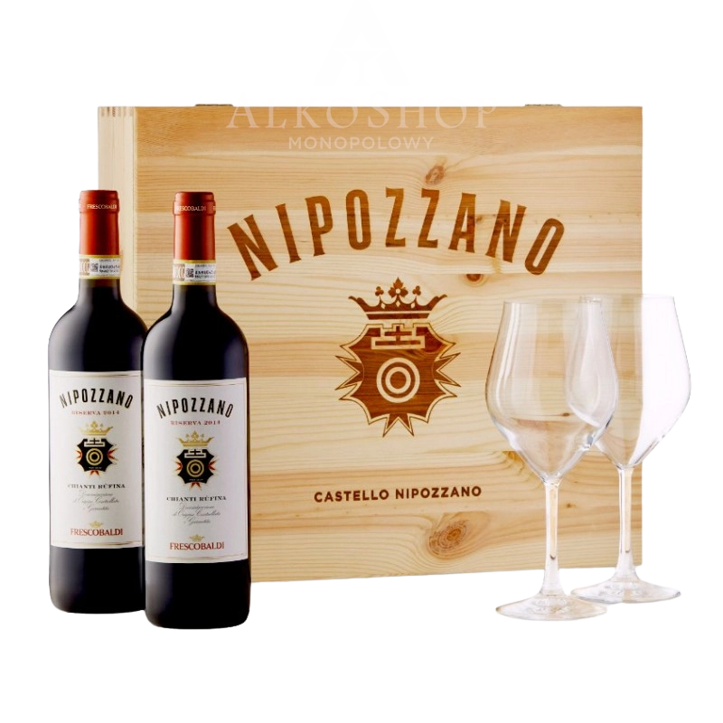 Wino Nipozzano Chianti Rufina Riserva 2x 750ml +2 Kieliszki / 13,5%